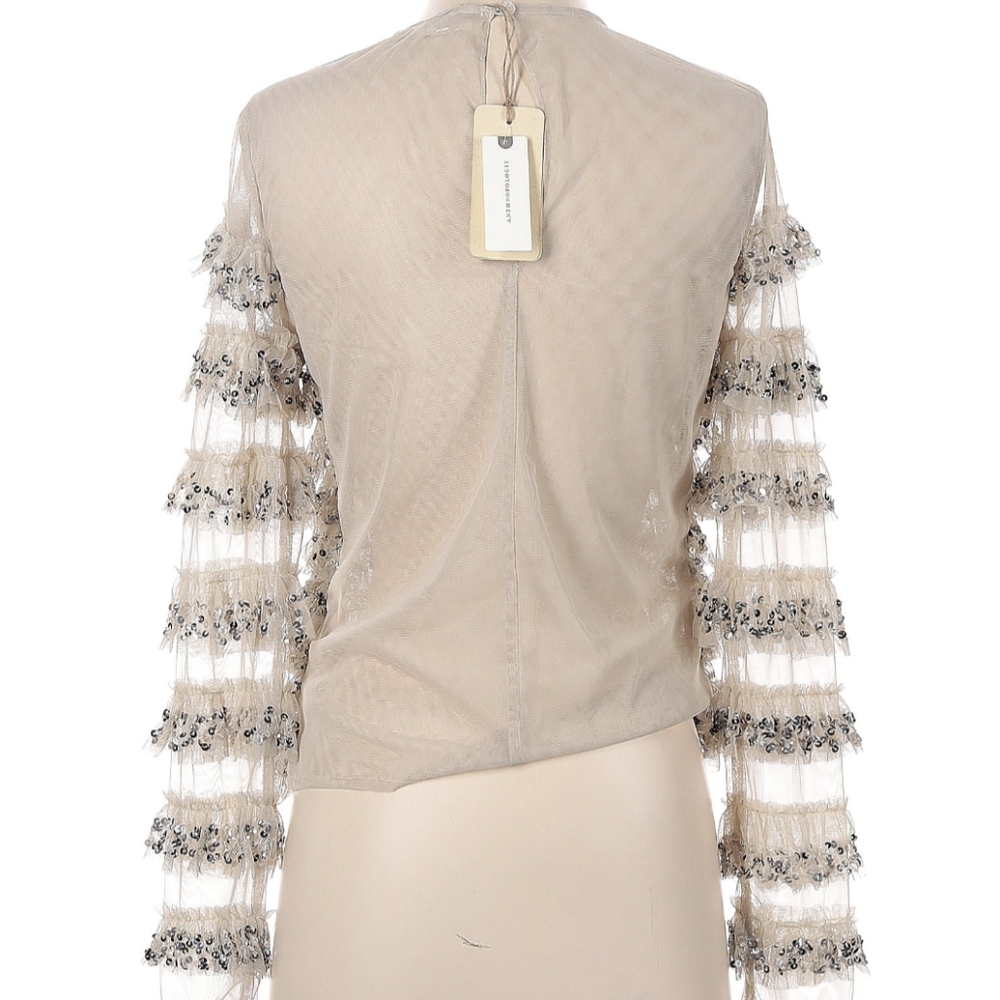Let Me Be Sequin Tulle Ruffle Blouse - Anthropologie - Picture 4 of 9